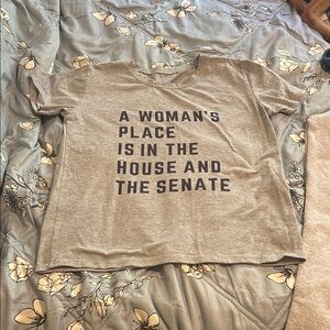 Gray Graphic T-Shirt with Bold Statement